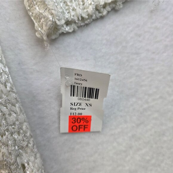 FDJ French Dressing Sequined Tunic XS White Sparkle NYE Dainty Fairy y2k New - Picture 9 of 14